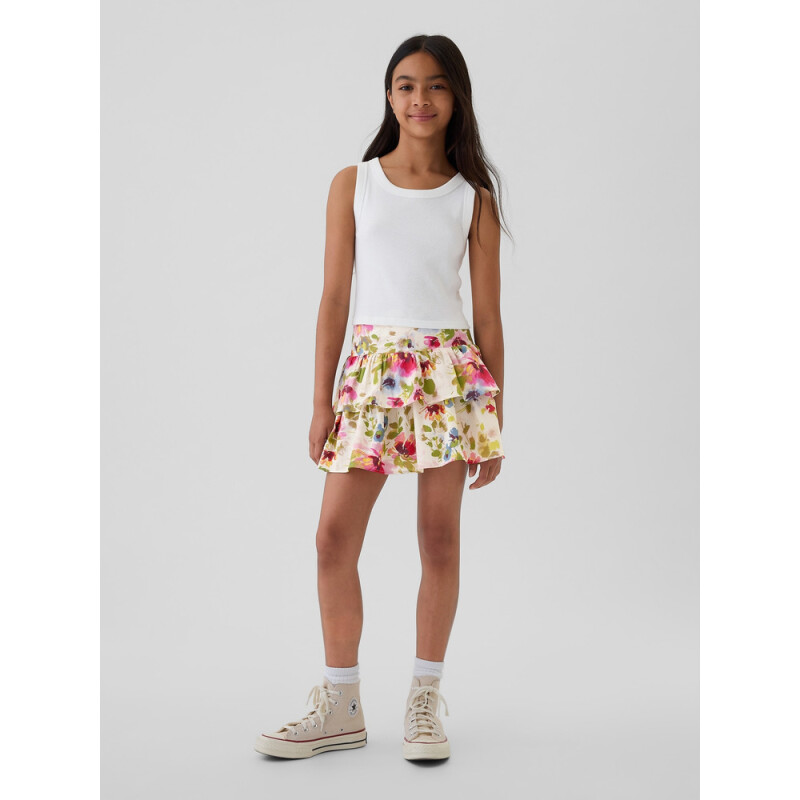 AUG RUFFLE SKORT FALL MULTI FLORAL