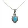 Dije Colgante Lagrima-Plata 925 Quemada-Calcedonia Verde-CP3819 conpiedra