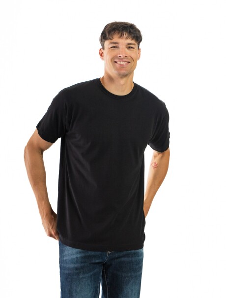 Remera Algodón Cuello Redondo Negro