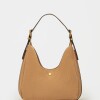 Cartera al hombro Raw en efecto gamuza Taupe