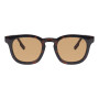 Lentes De Sol One Piece Cuadrado De Acetato Amarillo/Carey