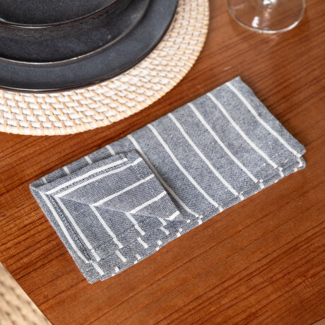 SET X2 SERVILLETAS ALGODON AZUL STRIPE