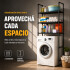 Mueble Organizador Multiuso Lavarropa 3 Estantes Acero Inox. Negro 1