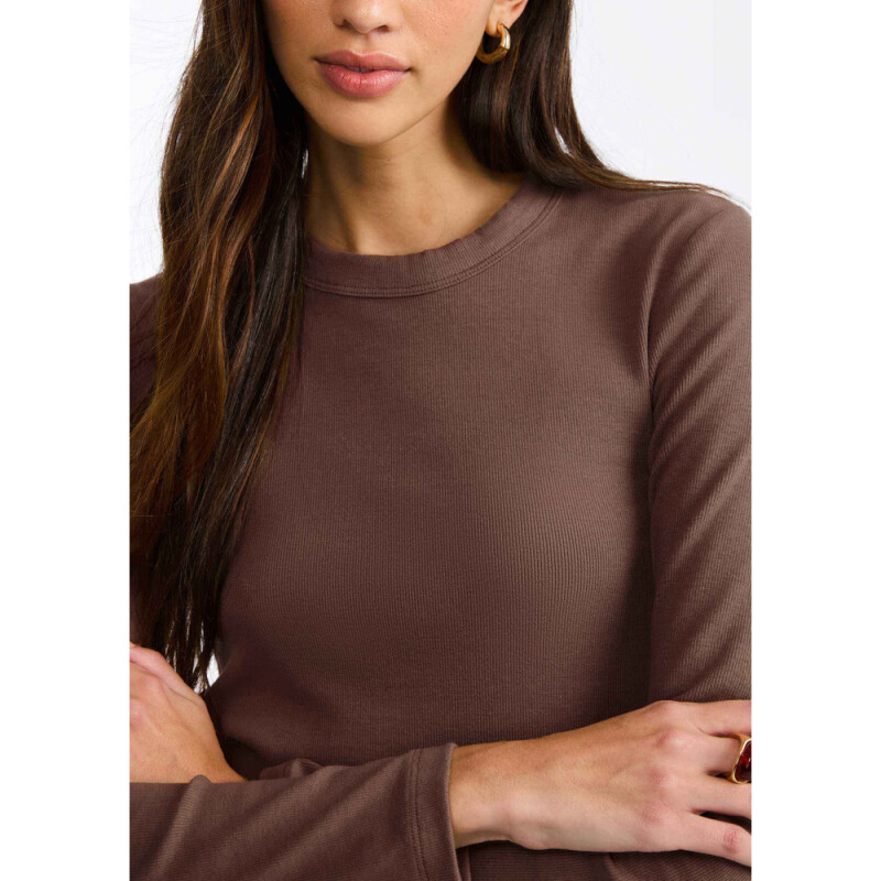 CAMISETA ML FEM MARROM ESCURO