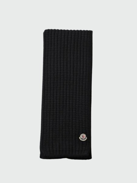 MONCLER - Bufanda de cachemir acanalada Negro