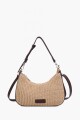 Cartera rafia beige