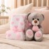 Oso De Peluche Con Manta Corazones 76x91 Cm Para Bebé Rosa 1