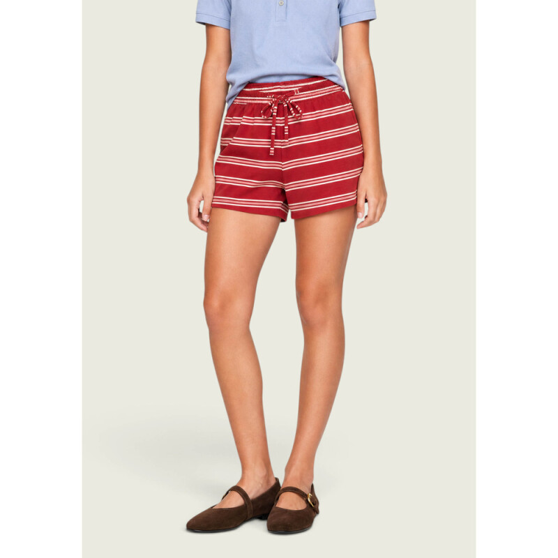 SHORTS FEM VERMELHO LISTRADO