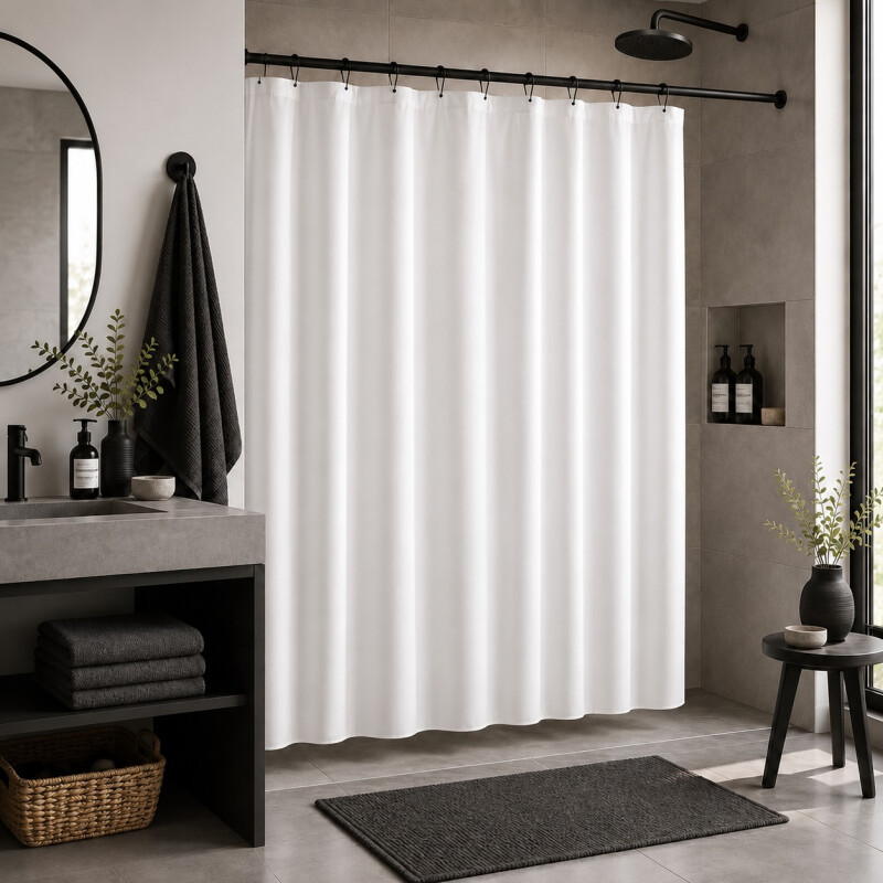Forro de Cortina de Baño 180x180cm Blanco