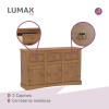 Aparador Lumax 3 Puertas 3 cajones Madera maciza Aparador Lumax 3 Puertas 3 cajones Madera maciza