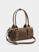 Bolso De Hombro Con Hebillas taupe