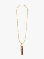 Collar Largo Cuentas De Piedra multicolor