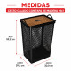 Cesto de ropa con tapa simil madera 49 Lts NEGRO