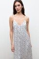 Vestido estampa lunares crudo
