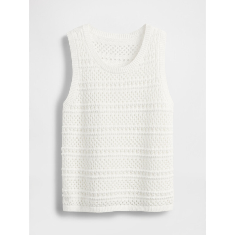 SL CROCHET SWEATER SHELL NEW OFF WHITE OPT1
