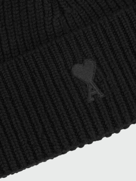 AMI PARIS - GORRO DE LANA CON AMI DE COEUR CONTRASTANTE Alta Automática