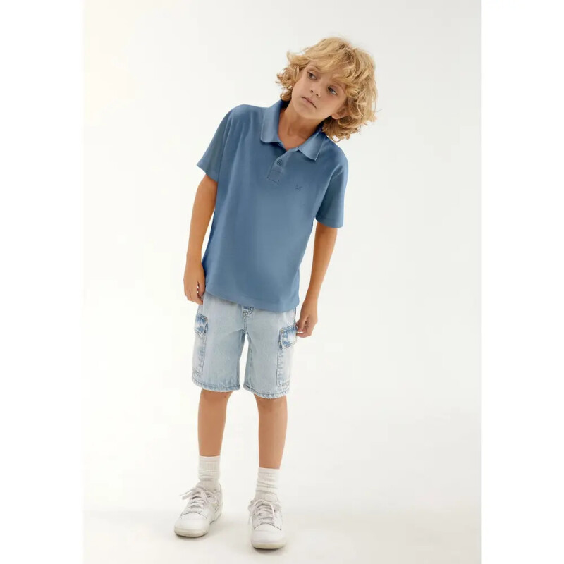 CAMISA POLO MM MASC AZUL MEDIO