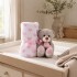 Oso De Peluche Con Manta Corazones 76x91 Cm Para Bebé Rosa 1