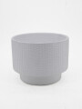MACETA DECORATIVA LINEAS BLANCO