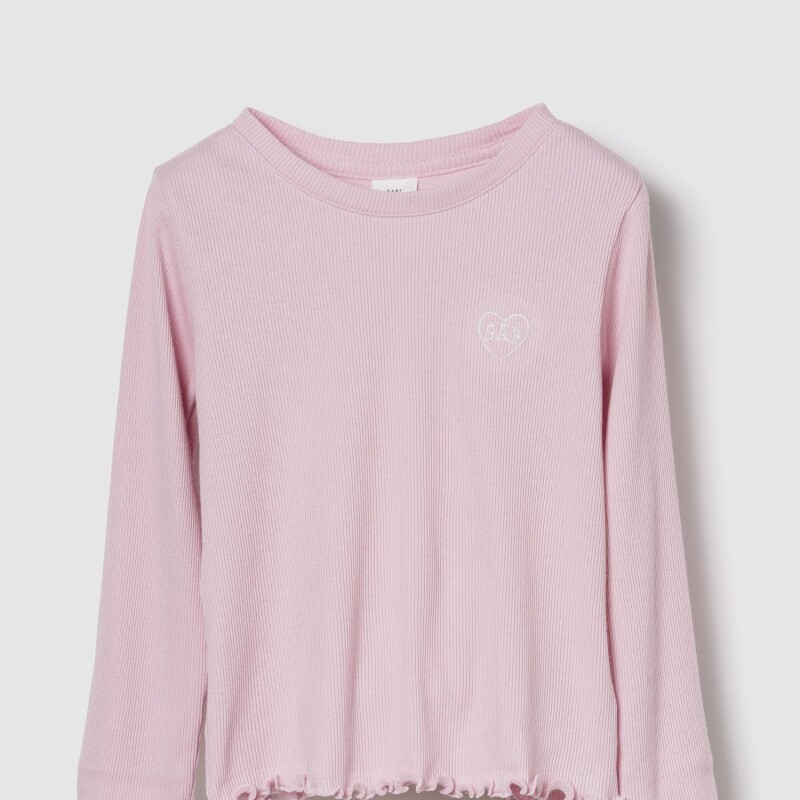 V-JPN LS LOGO RIB TEE PURE PINK