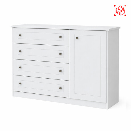 COMODA CAJONERA MDF-Y-MDP BLANCO AMERICANO