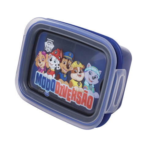 Pote Plástico Paw Patrol Con Traba y División 630 ml AZUL MARINO
