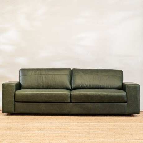 Sillón Cuero Octavio 3 Cuerpos Verde Verde