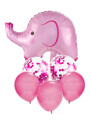 GLOBOS ELEFANTE BABY SET 6PCS FUCSIA