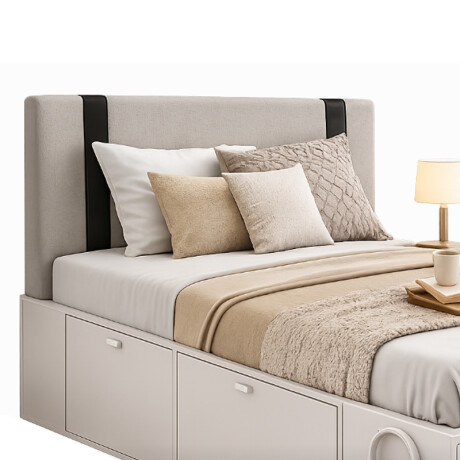 RESPALDO CABECERA 1 PLAZA - TAPIZADA 0.90 mt GRIS