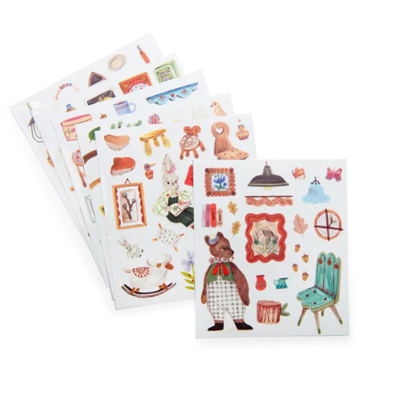 Libro para colorear y stickers Les Minouchkas Moulin Roty Libro para colorear y stickers Les Minouchkas Moulin Roty