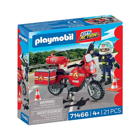 Bombero Rescatista en Moto Playmobil 21 Piezas U