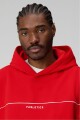 Polera The Go-To Oversized Hoodie Brand Dna Hombre Heated Red/Classic White