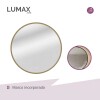 Espejo Lumax Doddy redondo con marco y luz 60cm Dorado