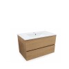 Mueble de baño suspendido Oak 80 cm con bacha de loza Mueble De Baño Suspendido Oak 80 Cm Con Bacha De Loza