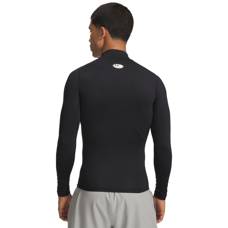 UA HG Armour Comp Mock LS-GRY BLK-001