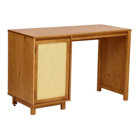 ESCRITORIO DE MADERA MACIZA CON PUERTA DE RATÁN Y ESTANTE INTERIOR ESCRITORIO DE MADERA MACIZA CON PUERTA DE RATÁN Y ESTANTE INTERIOR