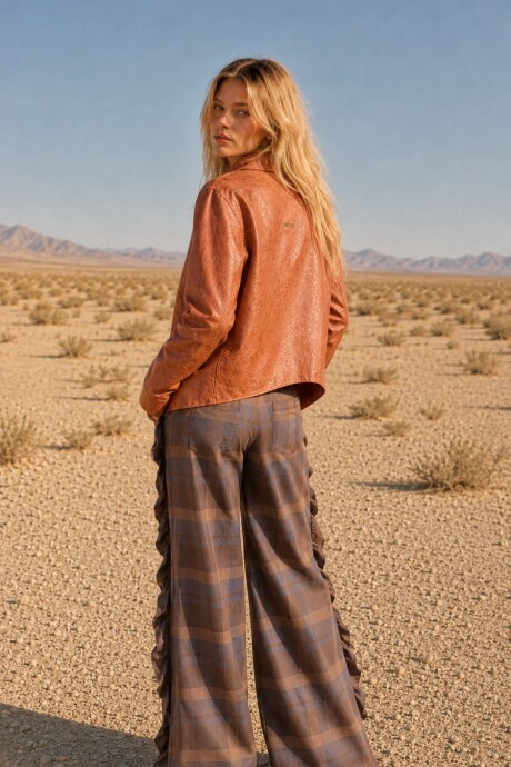 Leather Vila Shirt Cognac