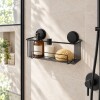 ORGANIZADOR DE BAÑO ADHESIVO NEGRO MATE Organizador De Baño Adhesivo Negro Mate