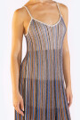 STRIPED LONG KNIT DRESS Blue
