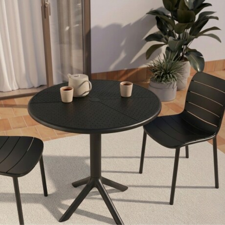 MESA REDONDA EXTERIOR DE POLIPROPILENO 80CM Mesa Redonda De Exterior 80CM Negro