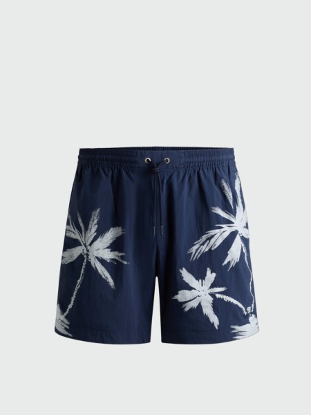 BOSS - Shorts de baño de secado rápido estampados, RIMI Jean navy