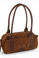 Cartera Baguette en cuero con gamuza Oxido