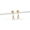 Caravanas oro Gotas - Oro bajo - Zirconia blanca- CA8008 conpiedra