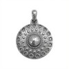 Dije circulo vintage- Plata 925 inflada quemada - sin piedra- CP4835 conpiedra