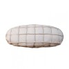 Almohadón Ovalado Grande - 100% Cuero 76x35 cm Blanco