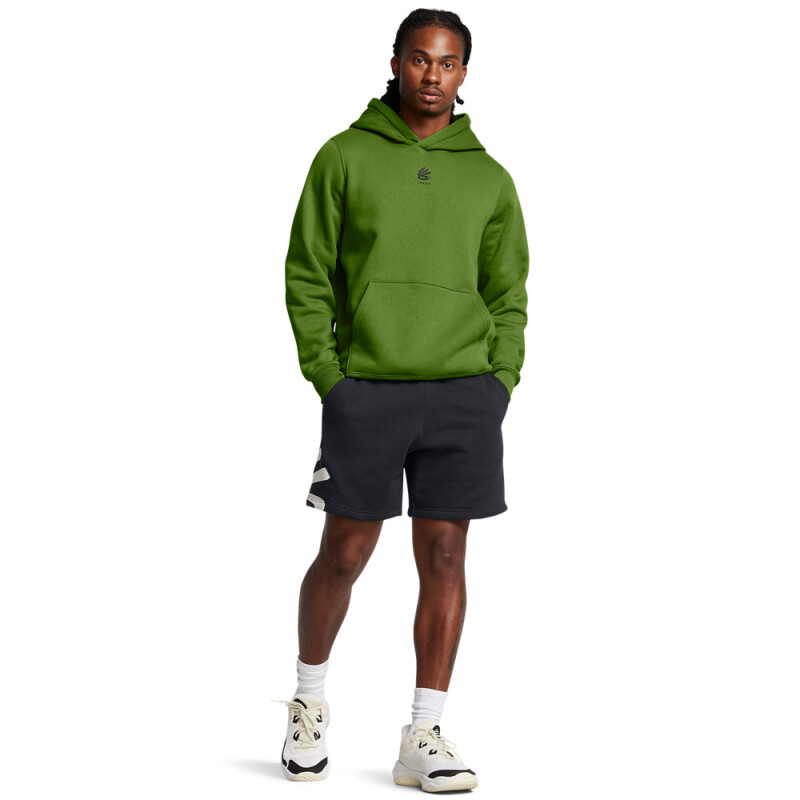 Curry Splash Fleece Short-GRN BLK-001