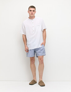 012405 CAMISA HARRINGTON LABEL Blanco
