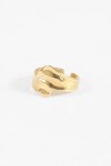 Anillo texture acero ajustable dorado
