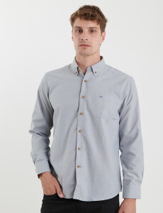 012587 CAMISA HARRINGTON LABEL Gris