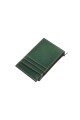 Porta Tarjetas de Cuero Genuino con Cremallera verde